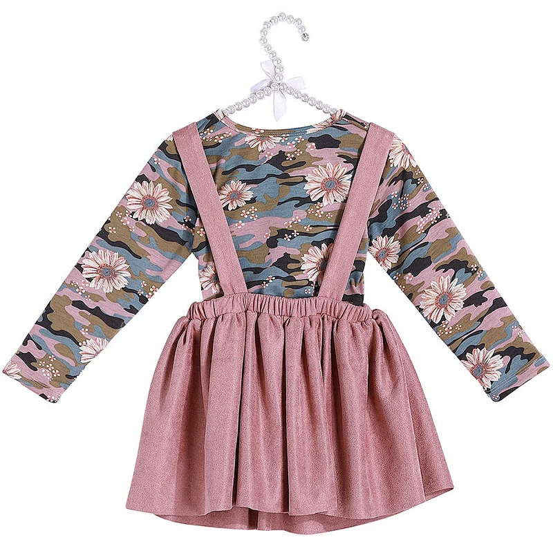 2019 High Quality Boutique Baby Girls Clothes Vintage Flower Sweet Skirt  Outfits  For Girl
