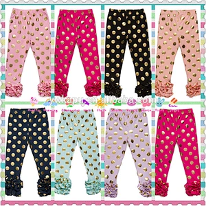 Wholesale colorful polka dot custom printed leggings spandex baby girl leggings