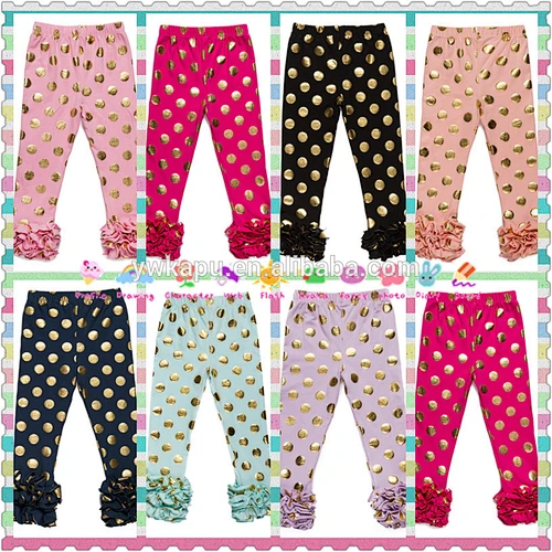 Wholesale colorful polka dot custom printed leggings spandex baby girl leggings