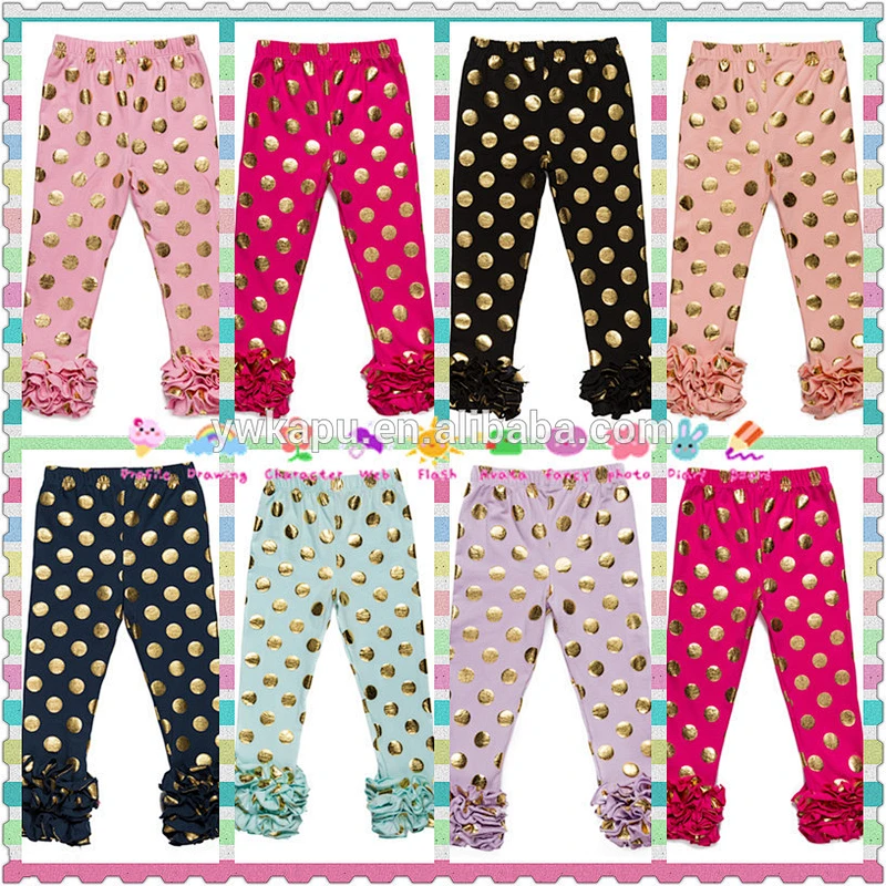 Wholesale colorful polka dot custom printed leggings spandex baby girl leggings