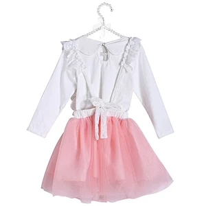 Latest arrival cute infant girls clothing set girls suspender dresses