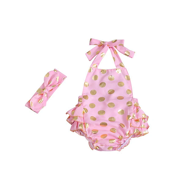 Baby girl backless polka dot ruffle romper 2018 trend fashion