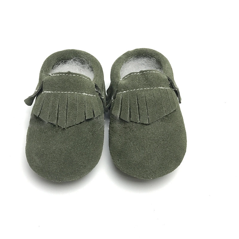 0-1Year Infant  Baby  Leather Shoes With Bows Suede Tassel Toddler Shoes For Girl