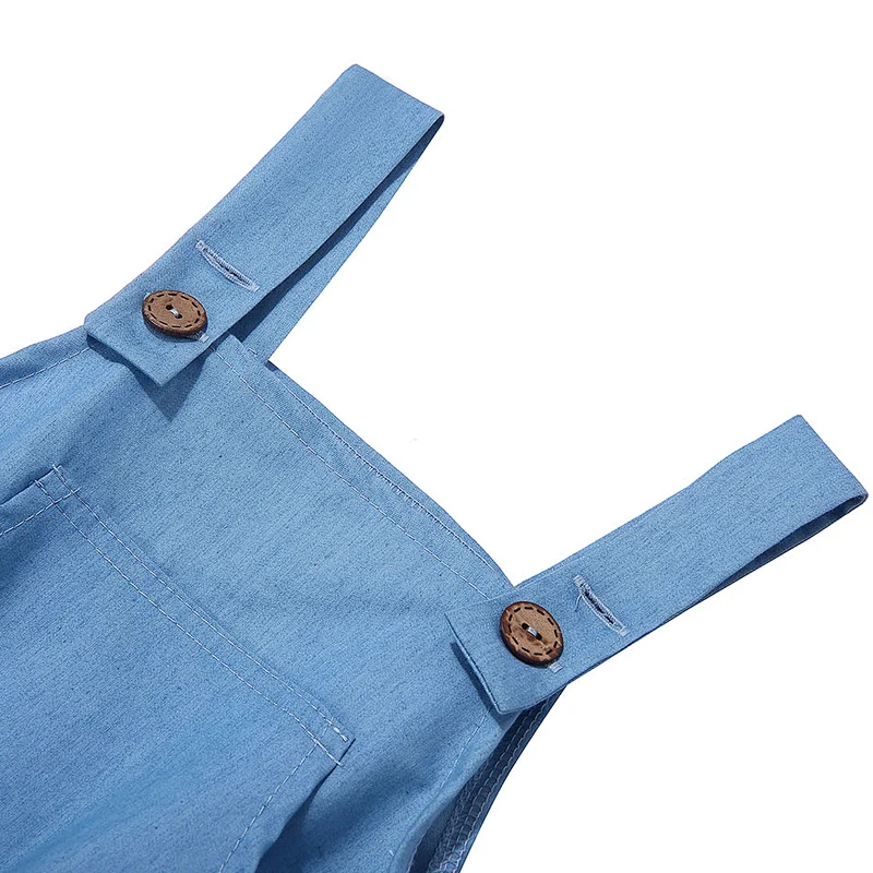 Popular Baby Denim Cotton Clothing  Denim Suspender Jumpsuit  For Baby Girls