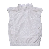 White Lace Toddler Sleeveless Fancy Top New Style Top For Girls
