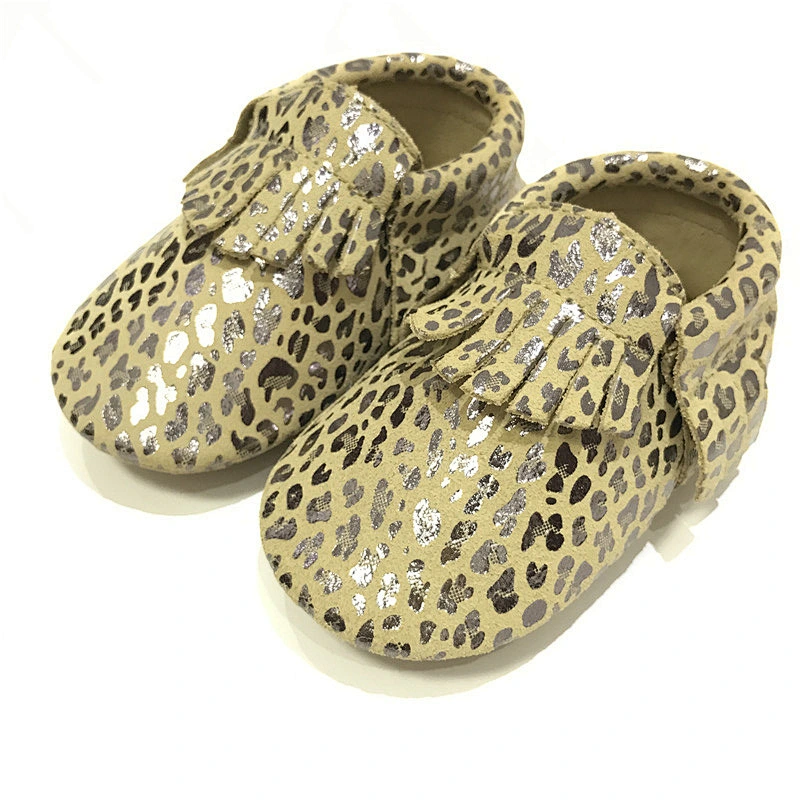 2019 Popular Newborn  Leather Baby Shoes Tassel  Leopard Toddler Shoes For Baby