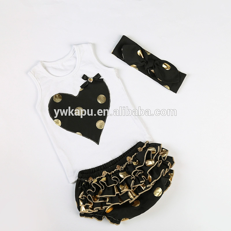2018 boutique outfit sets with lovely dot baby outfit for toddler baby boutique clothing
