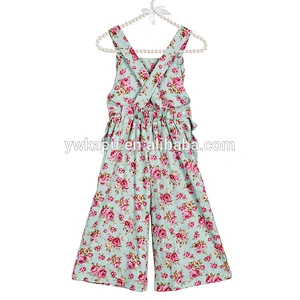 Wholesale factory cute little girl spring high quality suspenders floral overall pants