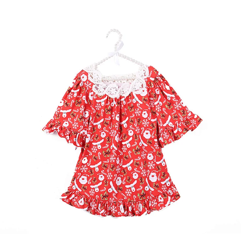 Wholesale Kids Ruffle Blouse with Bat Sleeve and Lace Collar Design