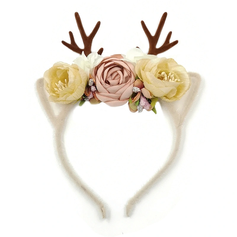 Wholesale Petti Flower Christmas Antlers Pinecone Baby girl headbands