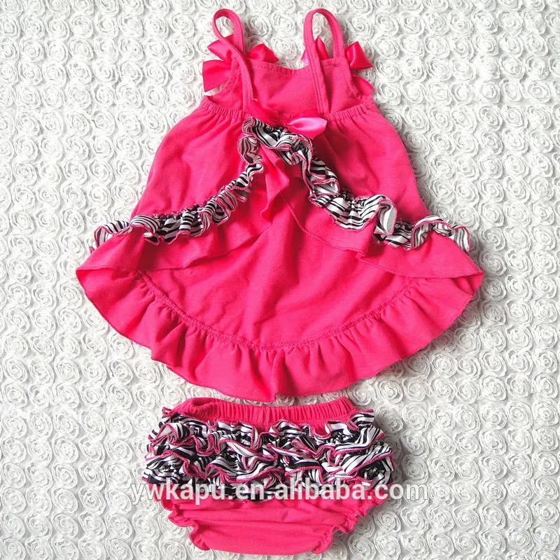 Boutique cotton swing set outfit for baby girl, kids wear cotton outfit in stock made in China