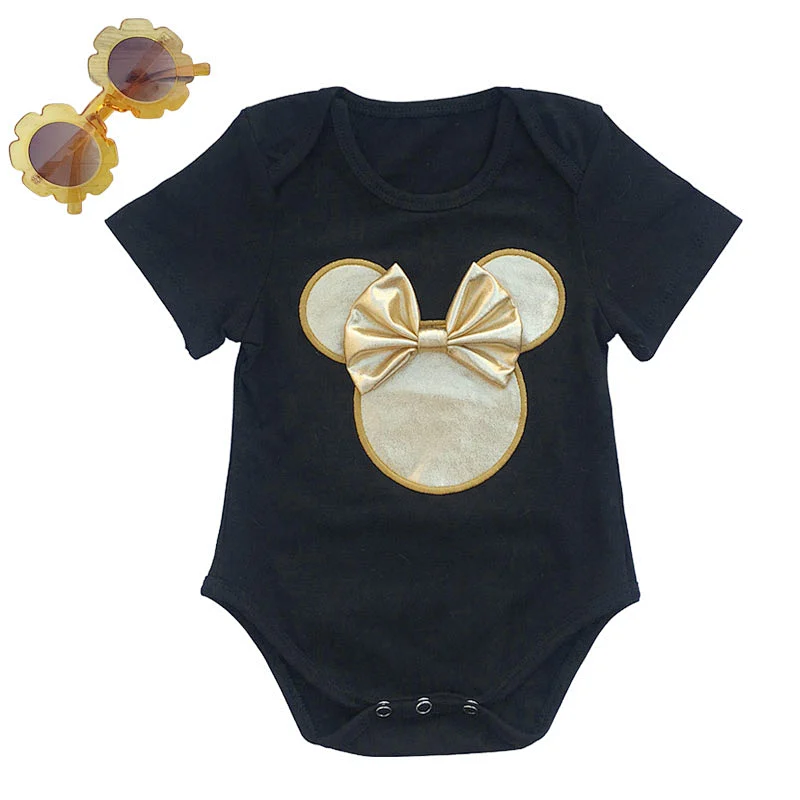 Halloween Costume Gold Cotton Romper Outfits 4pcs Clothes Set for 0-2T Baby Girls