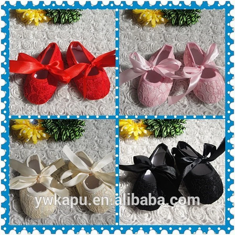 Wholesale newborn new design best price baby satin shoes in stock