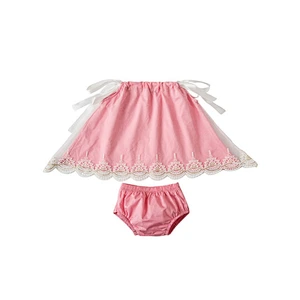 Wholesale Lovely Baby Clothes Kids Clothing Set For Girls Boutique Clothing Sets Summer Bow Knot Ribbons Girls Outfit Baby