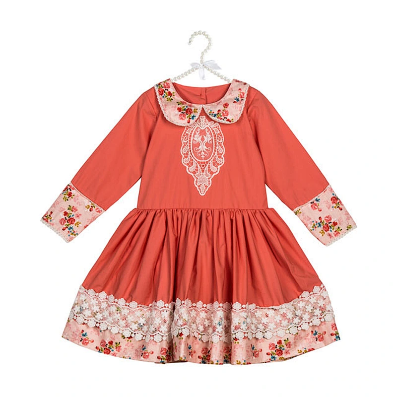 Factory prices knee length flower baby girls evening dresses color mixing