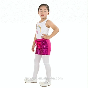 Newest unicorn printed tank top and sequin shorts with bowknot outfit girls unicorn set