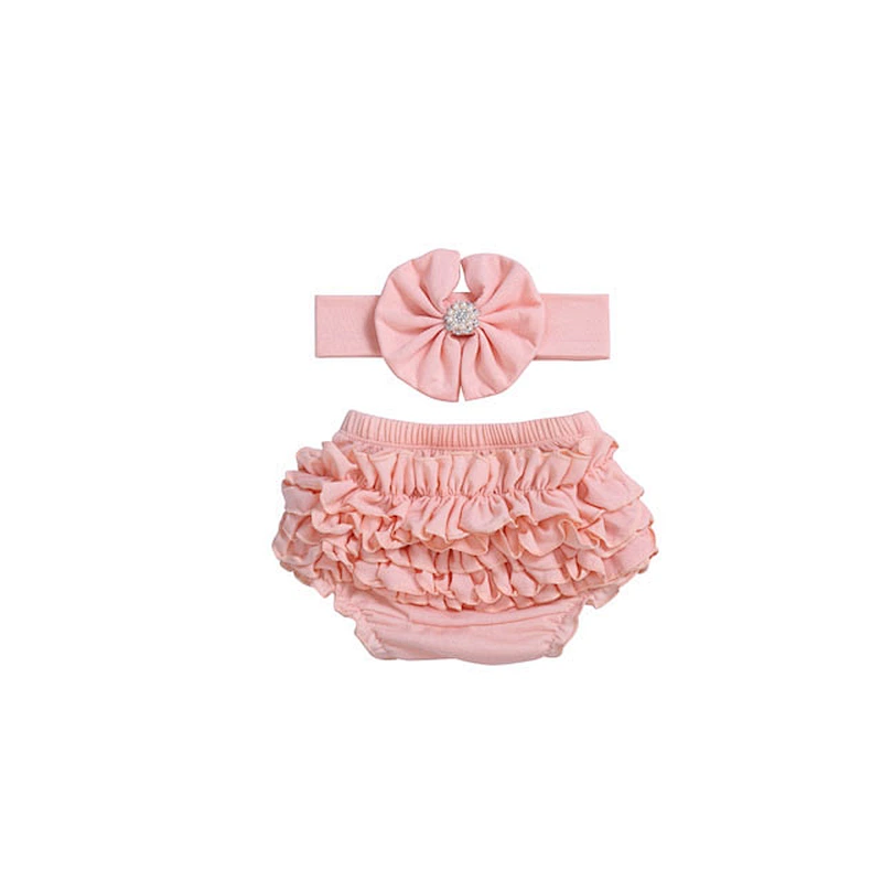High quality toddler girls shorts boutique  shorts baby girl bloomers with headband