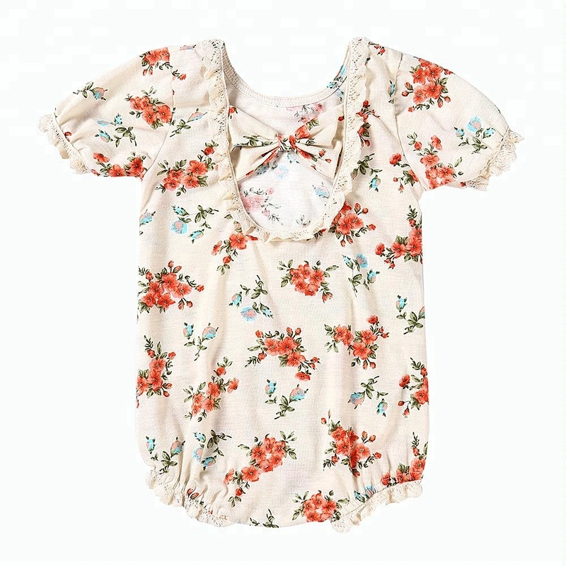 Wholesale newborn boutique clothing baby floral romper baby girl romper