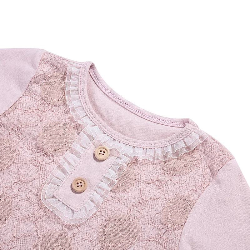 Wholesale Solid Color Newborn Baby Girls Clothes Long Sleeve Baby Girls Clothing Set