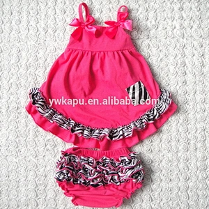 Boutique cotton swing set outfit for baby girl, kids wear cotton outfit in stock made in China