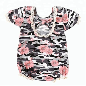 Newborn Kids Clothing Short Sleeve Romper Cotton Floral Printed Infant Baby Girl Bodysuits