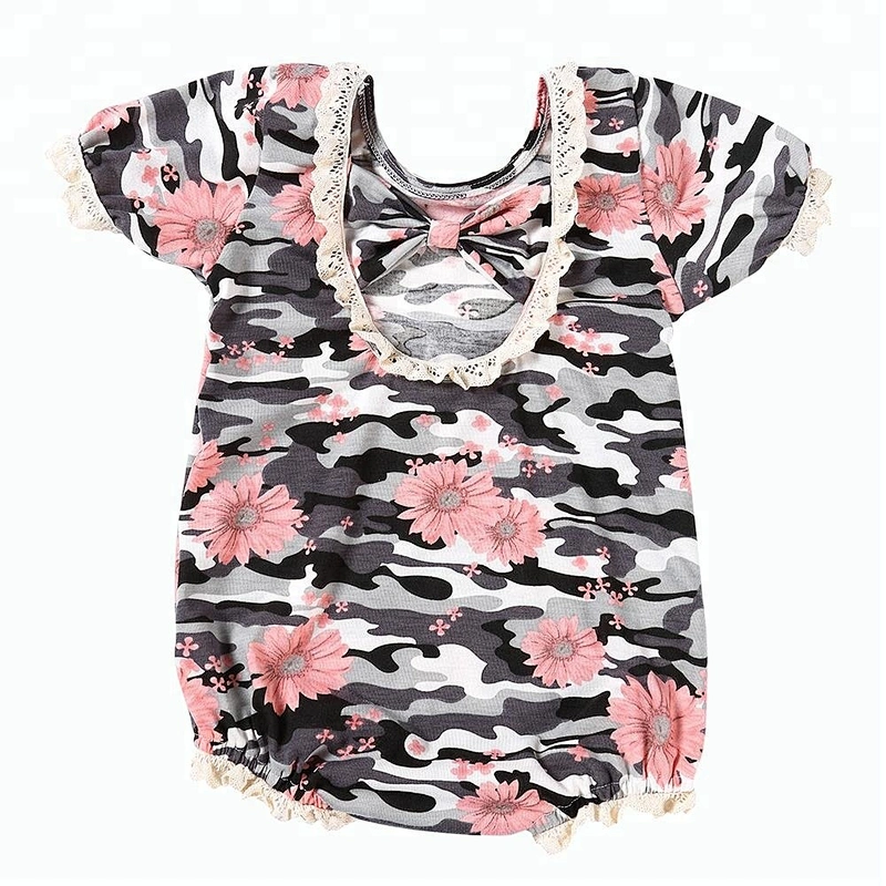Newborn Kids Clothing Short Sleeve Romper Cotton Floral Printed Infant Baby Girl Bodysuits