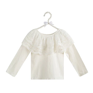 Baby Girl summer lace white shirt infant girls long sleeve cotton baby girl t-shirt