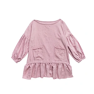 Cute Baby  Cotton Clothes Baby Girl  Long Sleeve Pockets O-Neck Autumn Clothes 2T-8T