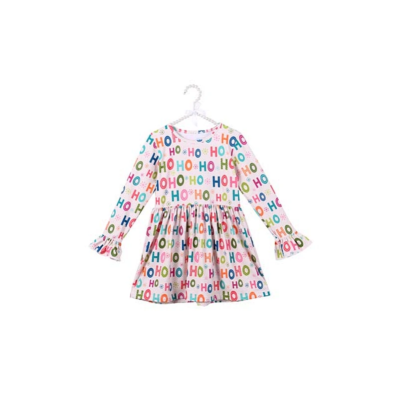 China wholesale baby girl clothing long sleeve maxi Christmas high quality dress