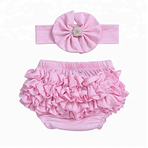 Cute Baby Girls Cotton Ruffles Bloomers Diaper Covers Baby Bloomers