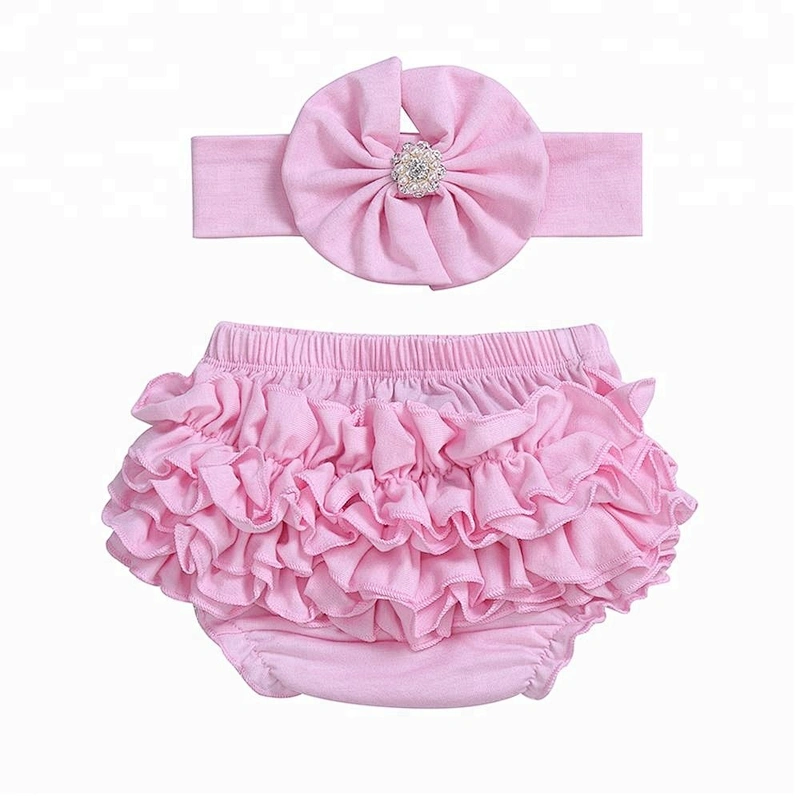 Cute Baby Girls Cotton Ruffles Bloomers Diaper Covers Baby Bloomers