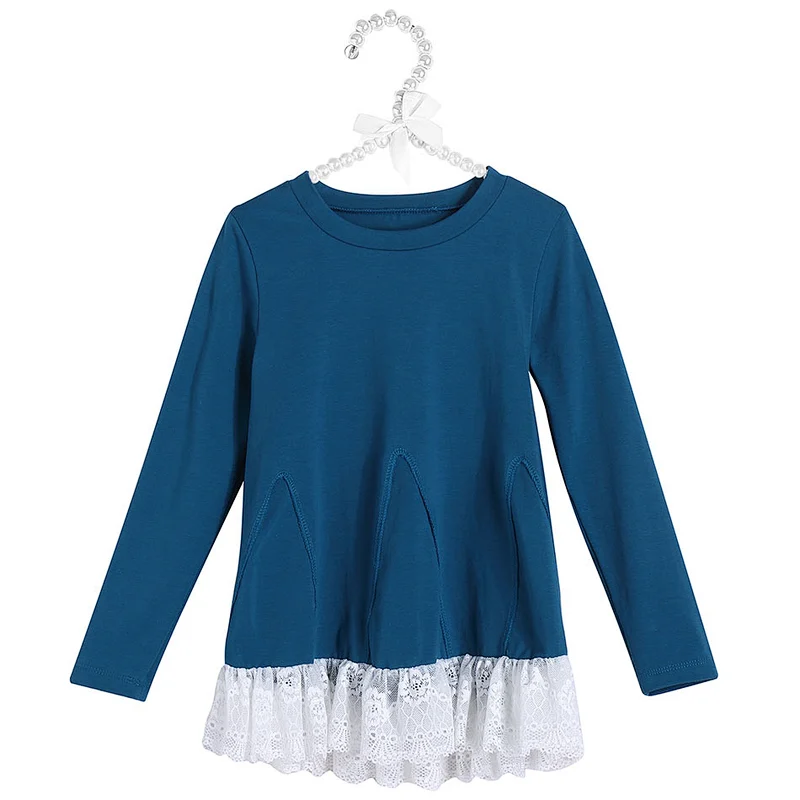 New arrival wholesale kids clothing baby girl tops lace t-shirts