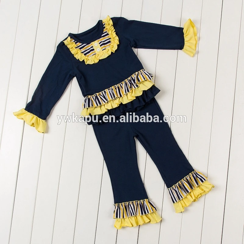 Wholesale bulk kids clothing sets toddler cotton Christmas pajamas boutique ruffle outfits