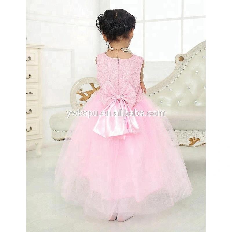 Latest design white girls' princess summer wear kids boutique flower girl lace dress for wedding