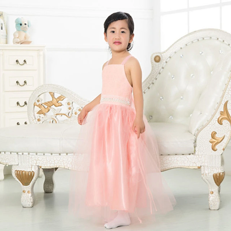 Lovely Baby Princess Flower Girl Wedding Dresses Pearl  Kids Party Frock