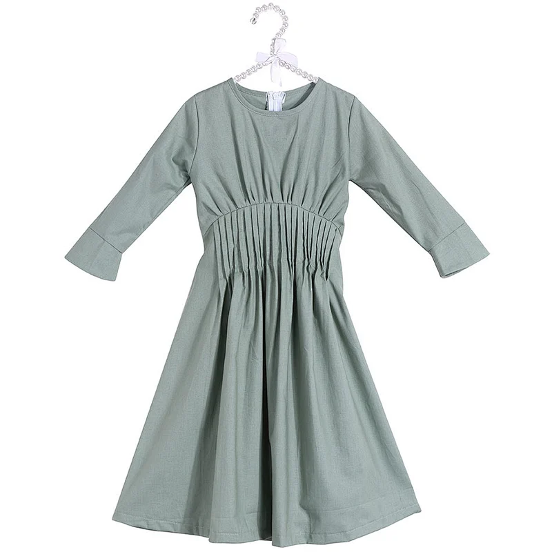 2018 fashionable girl boutique clothing elegant girl dress long sleeve long dress