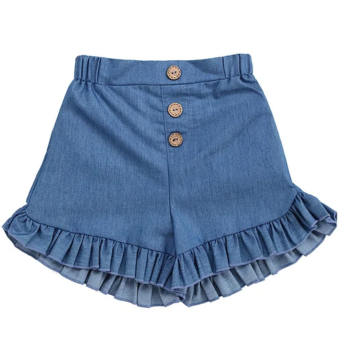 Popular Kid Cotton Trouser Denim Ruffle Shorts  Denim Shorts For Girl