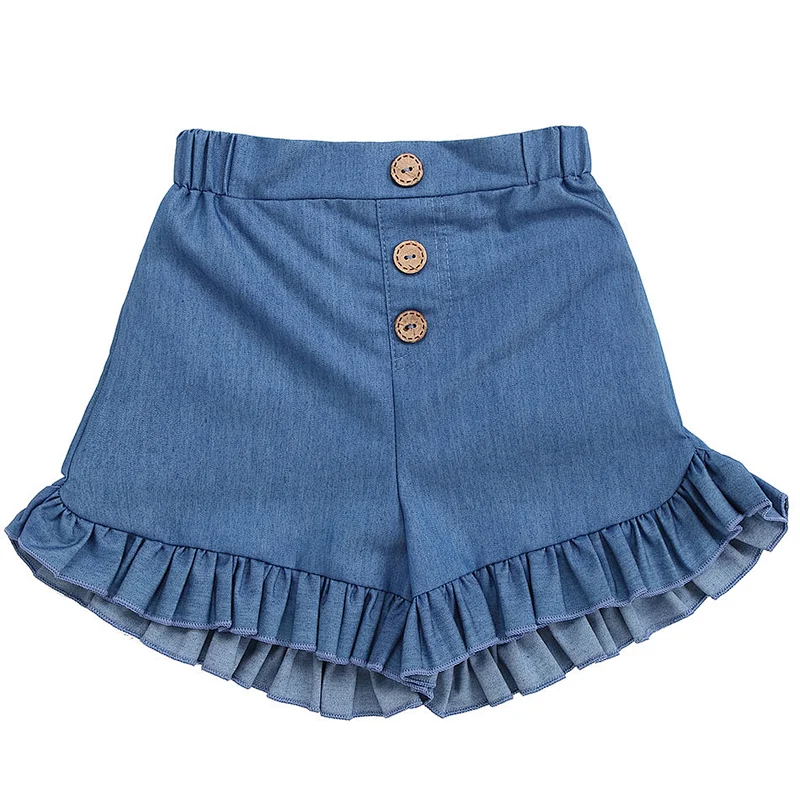 Popular Kid Cotton Trouser Denim Ruffle Shorts  Denim Shorts For Girl