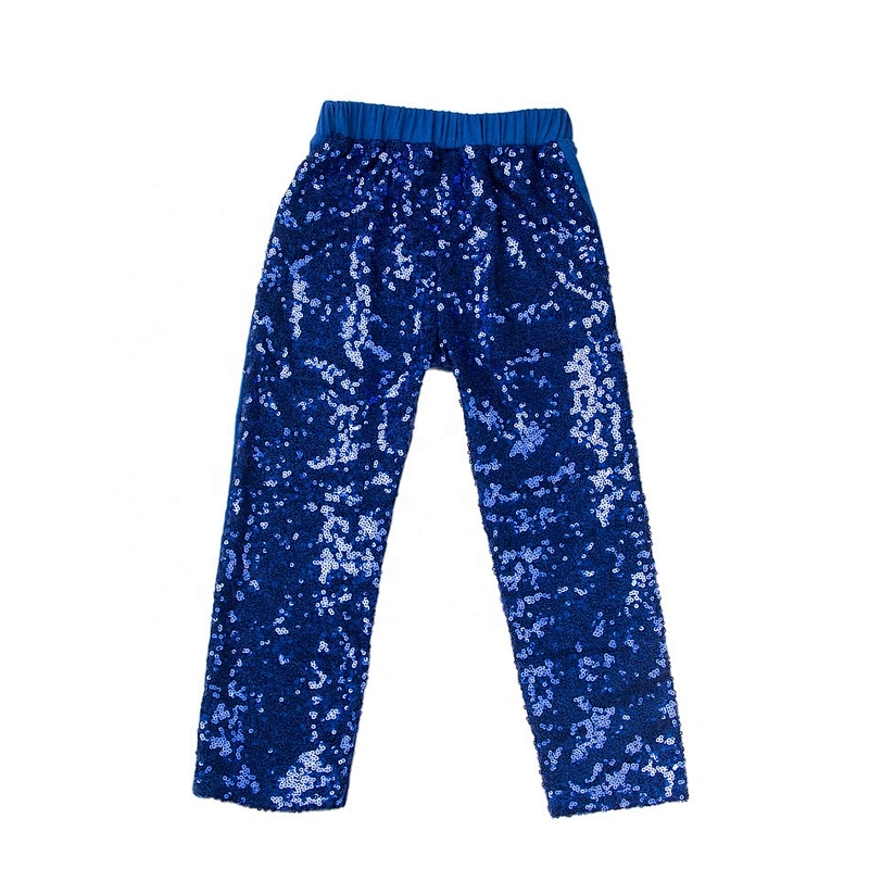 New Pants Design Twinkling Black Sequin Pants with Cotton Back for Kids Girls