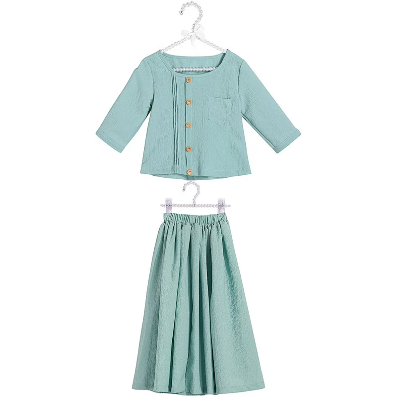 New arrival spring girl outfit girl skirts set two pieces girl clothes set