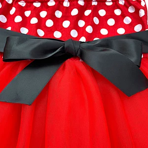 KAPU Red Polka Dot Cartoon Birthday Toddler Kids  Baby Girl Party Dress