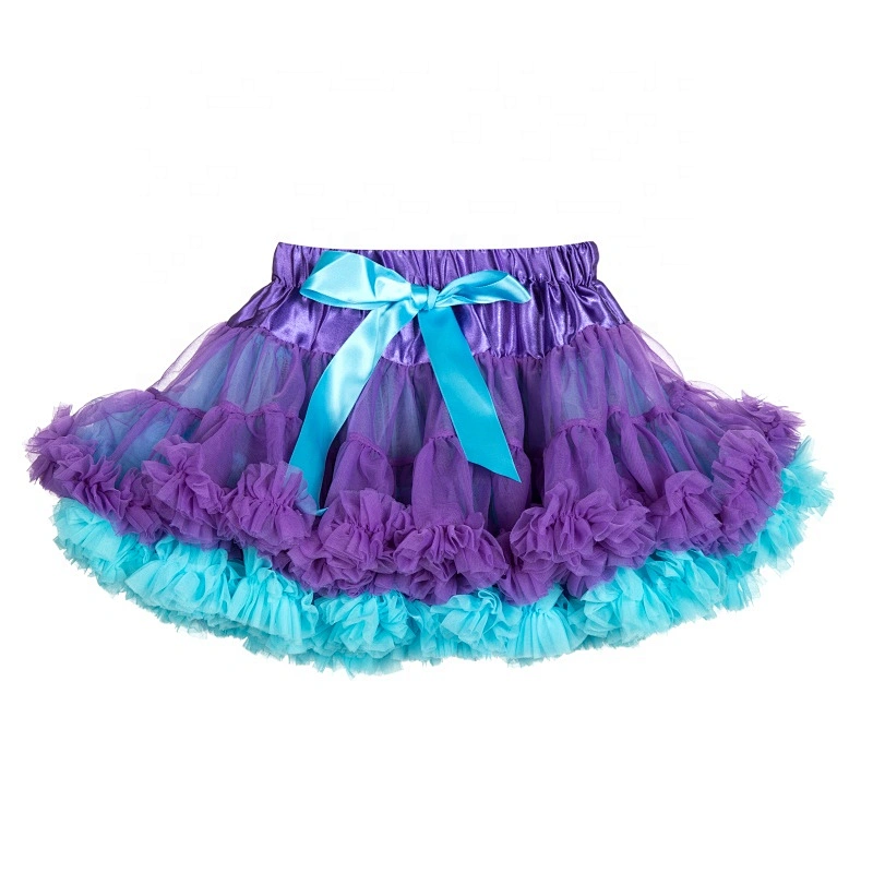 True Factory Direct Pricing Colorful Children Girls Chiffon Fluffy Tutu Dress Petticoat