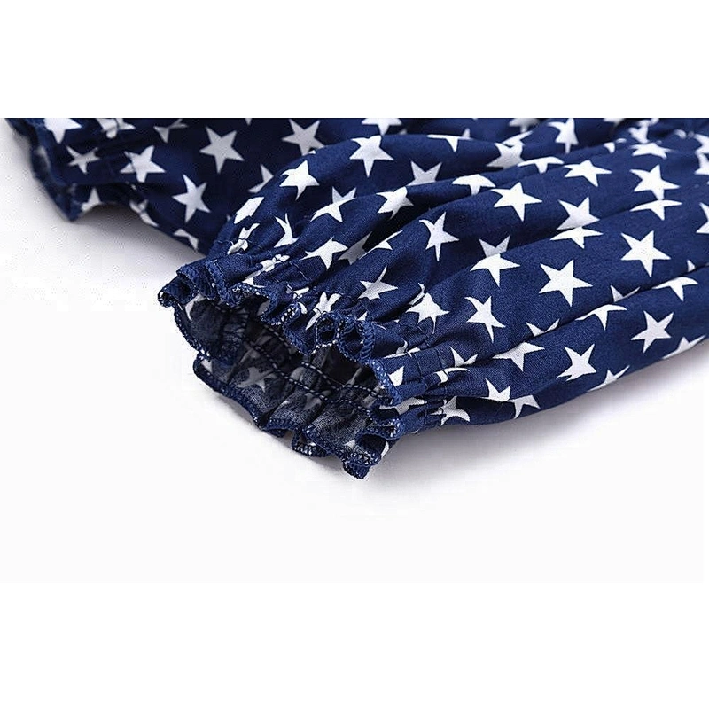 Wholesale patriotic clothing high quality baby girl stripe strap tunic top and star short fourth of July outfit