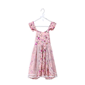 Factory Price Summer Children Clothing Rainbow Flower Baby Girl Summer Dress