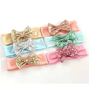 Wholesale hair accessories manufacturers china,sequin flower elastic head band,baby hair accessories