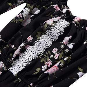 KAPU Wholesale Smoked printed flutter sleevs baby girl floral  Romper knit baby rompers