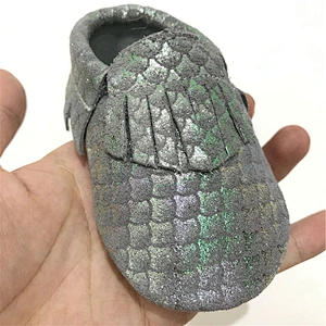 Infant Wholesale Genuine Leather Baby Shoes Mermaid Tassel Toddler Shoes For Girl