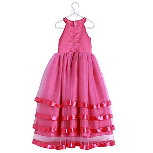 O-Neck Emerald  Color Sleeveless Floor Length Long Flower Girl Dresses