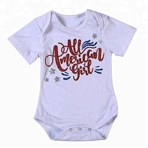 New Boutique Children Jumpsuit Patriotic Kid Summer Baby Short Sleeve Romper