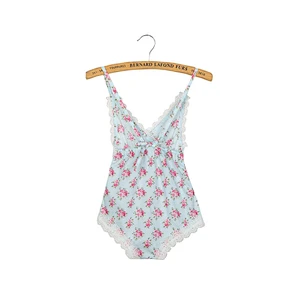 New products 2018 baby clothes vintage lace romper with high quality print